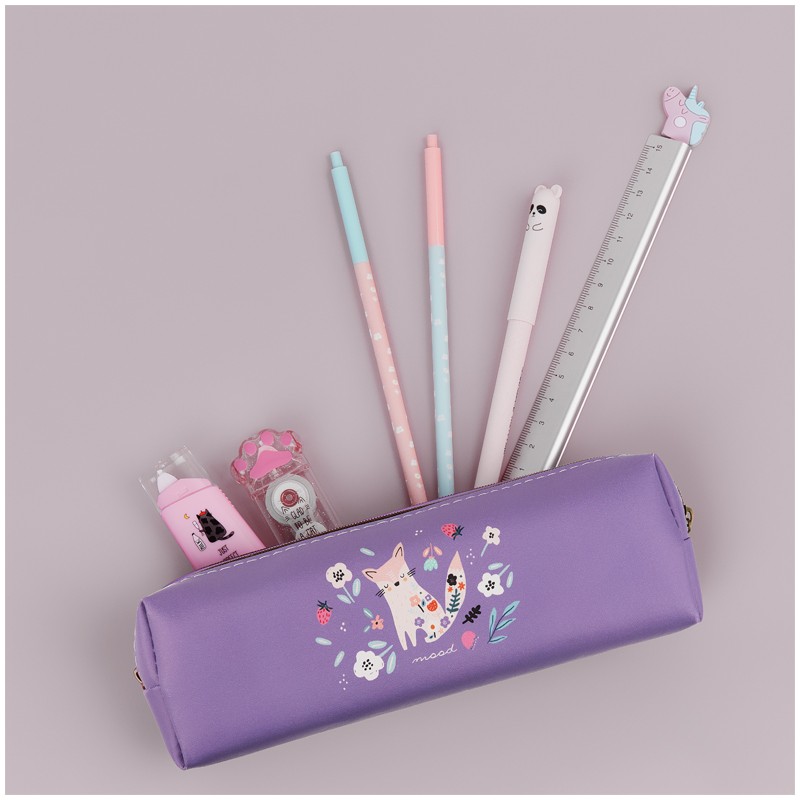 Пенал мягкий на молнии MESHU 200х55мм Foxy искусст