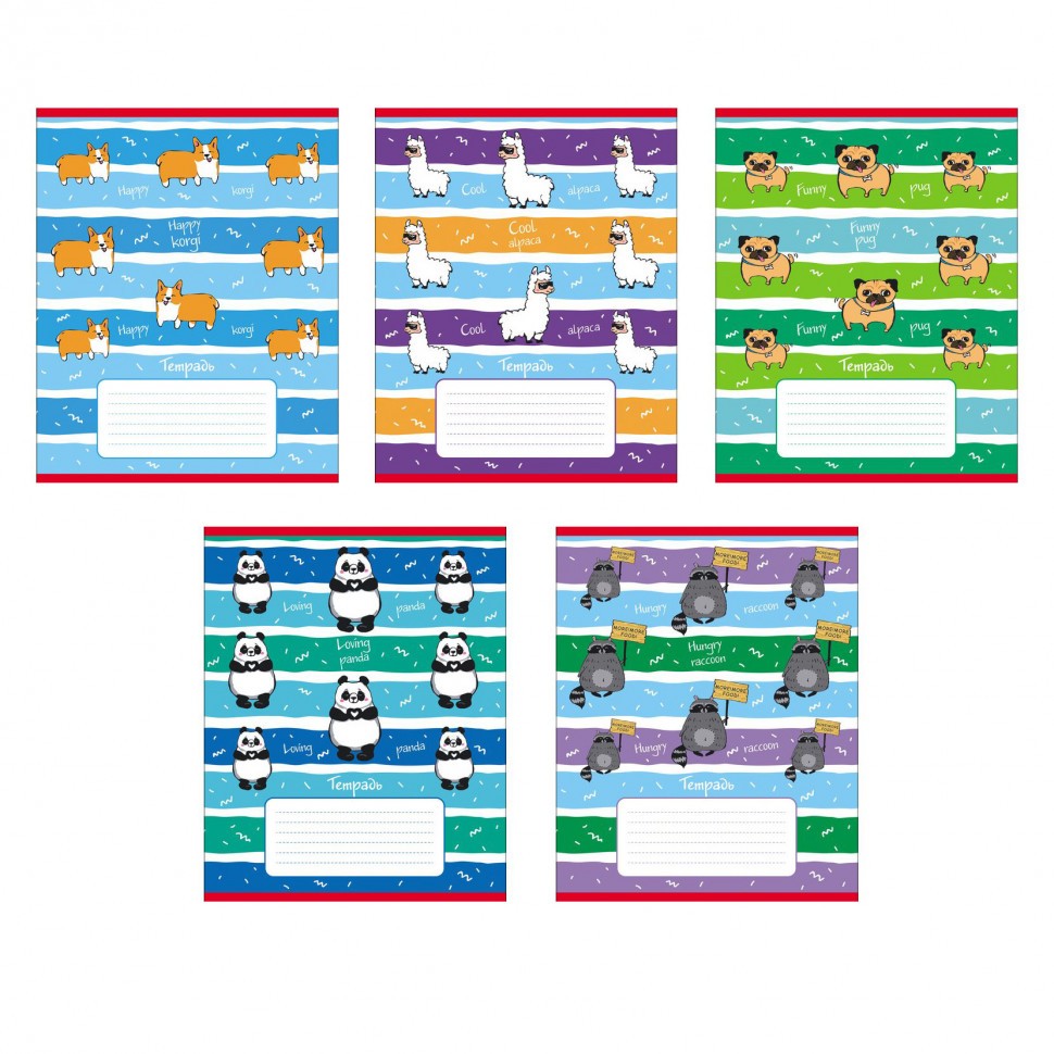 Тетрадь 12 л.клетка Hatber Класс С Happy Animals