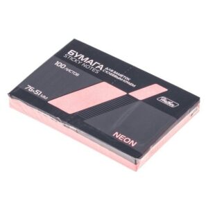 Блок для записей клейкий 51х76мм Hatber неон Розовый