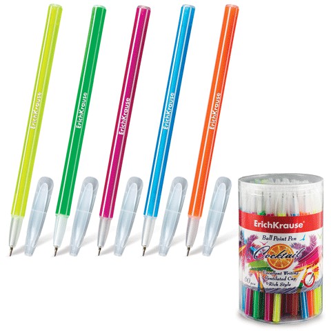 Ручка шариковая Erich Krause Cocktail синяя,0,6мм