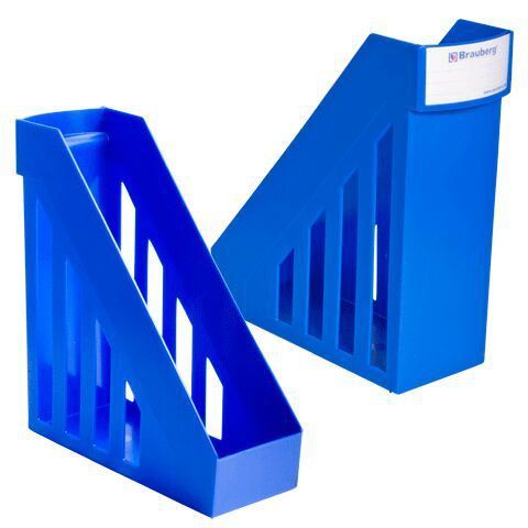 Лоток вертикальный BRAUBERG-MAXI шир.100мм синий