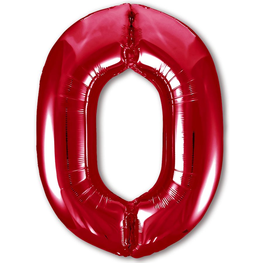 Шар Agura Slim красный ЦИФРА 0 40"/102см