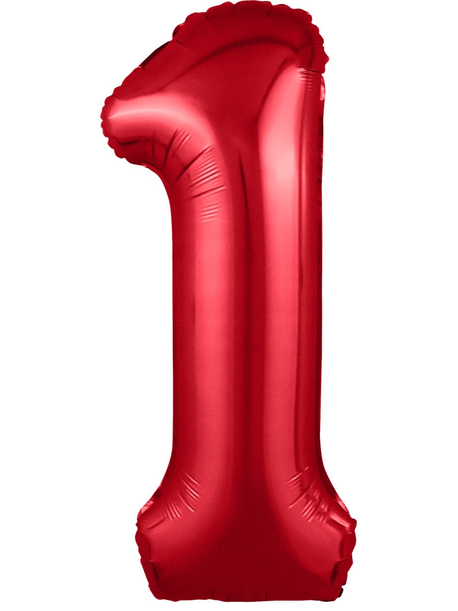 Шар Agura Slim красный ЦИФРА 1 40"/102см