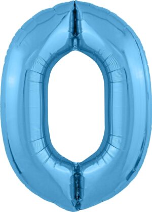 Шар Agura Slim холодный голубой ЦИФРА 0 40"/102см
