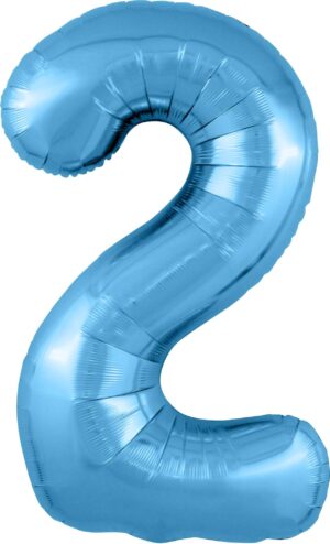 Шар Agura Slim холодный голубой ЦИФРА 2 40"/102см