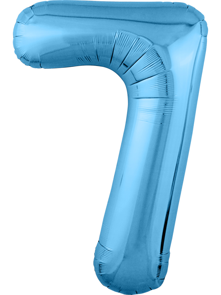 Шар Agura Slim холодный голубой ЦИФРА 7 40"/102см