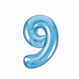 Шар Agura Slim холодный голубой ЦИФРА 9 40"/102см