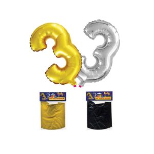 Шар фольгир. ЦИФРА "3" 35см
