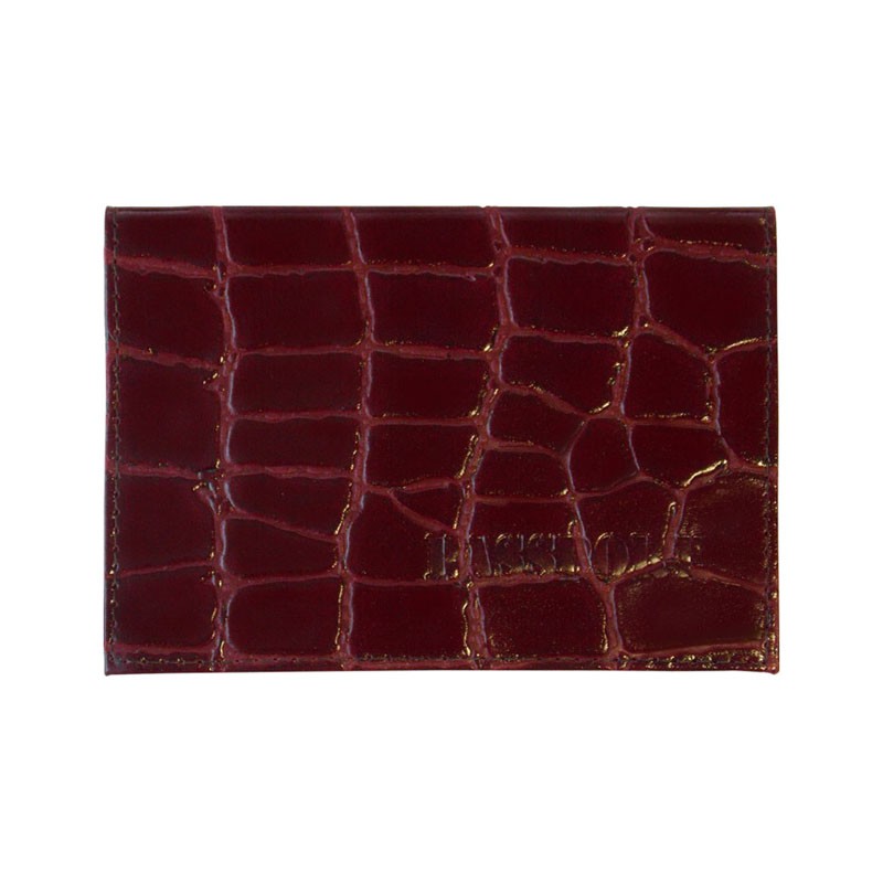 Обложка для паспорта OfficeSpace бордо крокодил