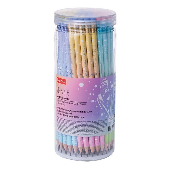 Карандаш чернографитный Hatber Sense НВ, с/л
