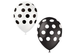 Шары воздушные ГОРОШЕК черно-белое асс-ти