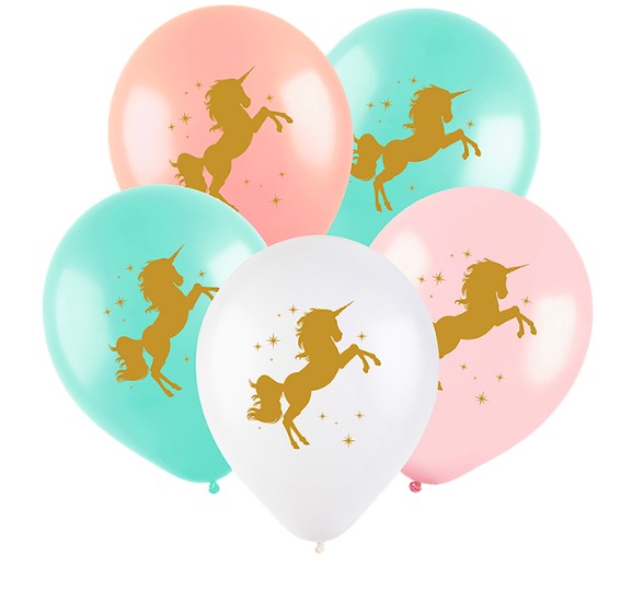 Шары воздушные Единорог, пастель