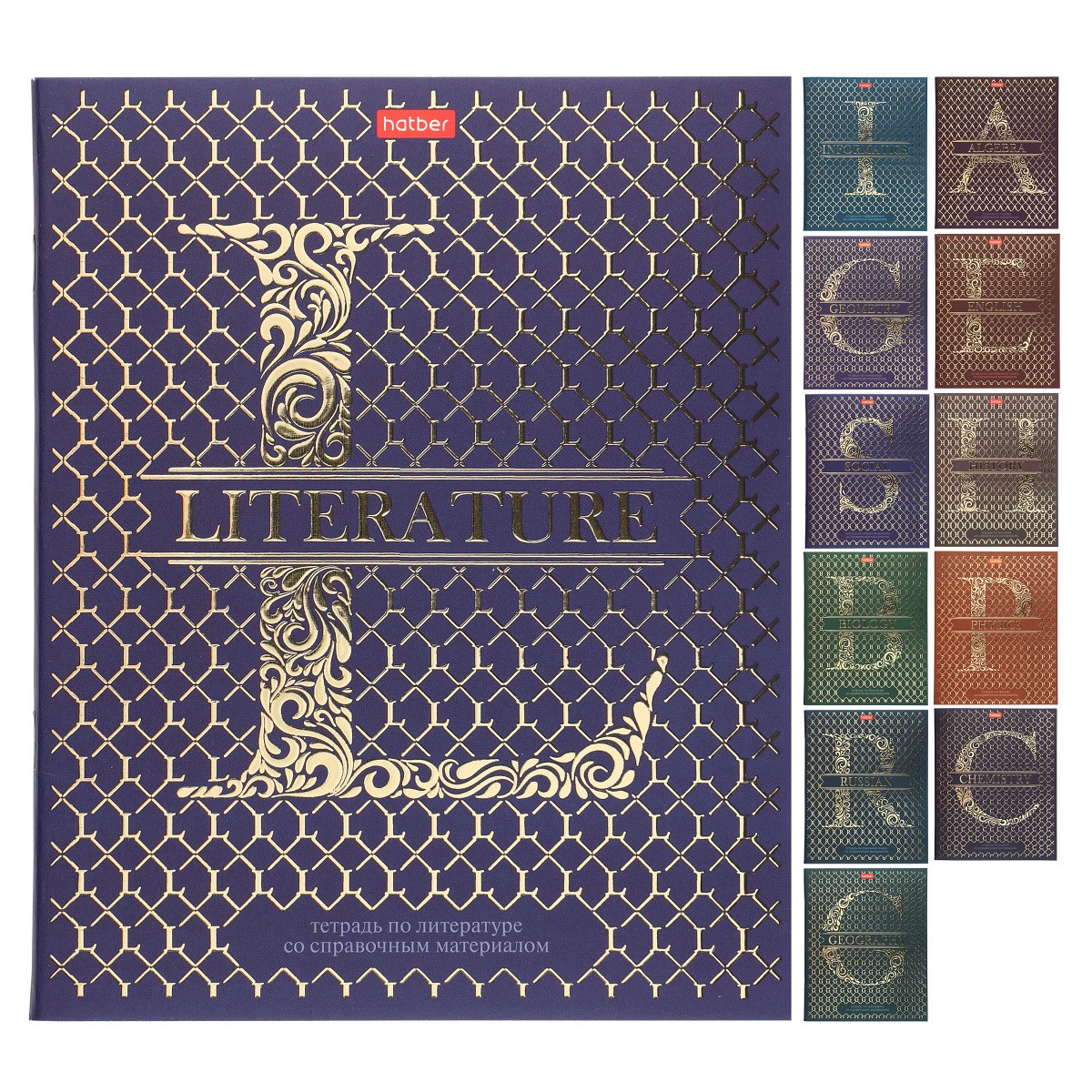 Тетрадь 46л. предметная КОМПЛЕКТ 12шт. Hatber LUXU