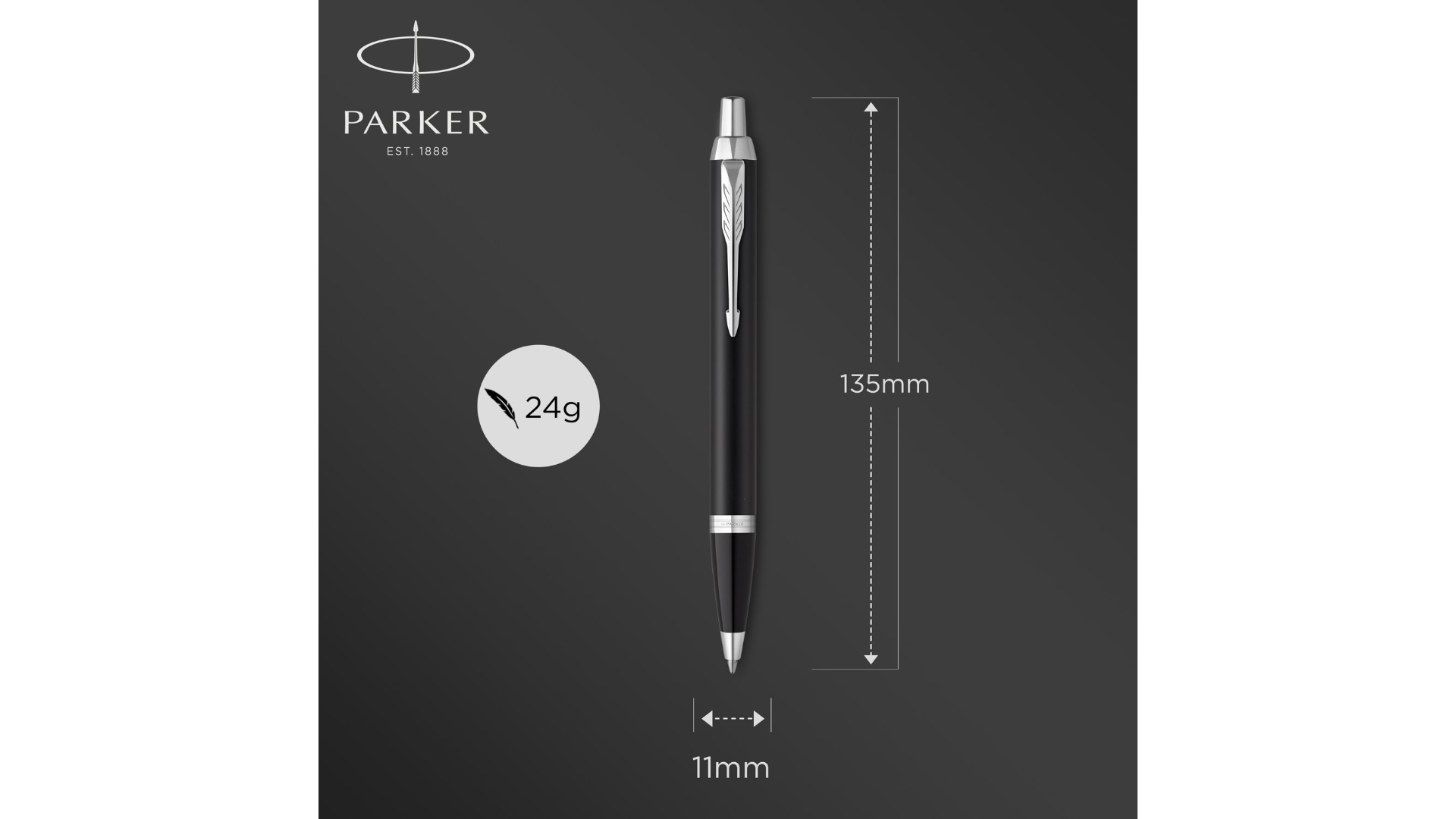 Ручка шариковая Parker IM Essential Muted Black CT