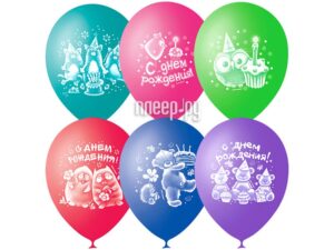 Шары воздушные С ДНЁМ РОЖДЕНИЯ! Зверушки-игрушки