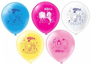 Шары воздушные С Днём Рождения! Принцесса и единорог 12"