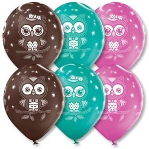 Шары воздушные Совушки пастель