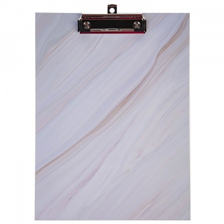 Планшет с верхним зажимом А4 Hatber Белый мрамор