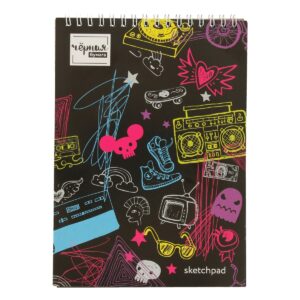 Скетчпад А5 20л. Аква-колор Изостудия с черной бумагой 120г/м2, на_ спирали