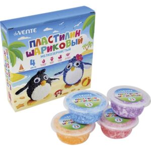 Пластилин шариковый  4цв. deVENTE мелкозерн.
