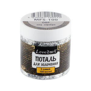 Поталь в хлопьях Love2art 100мл 0,5г серебро