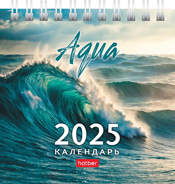 Календарь ДОМИК настольный 101х101мм на гребне 2025г AQUA