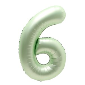 Шар фольгированный 40" салатовый металлик ЦИФРА 6