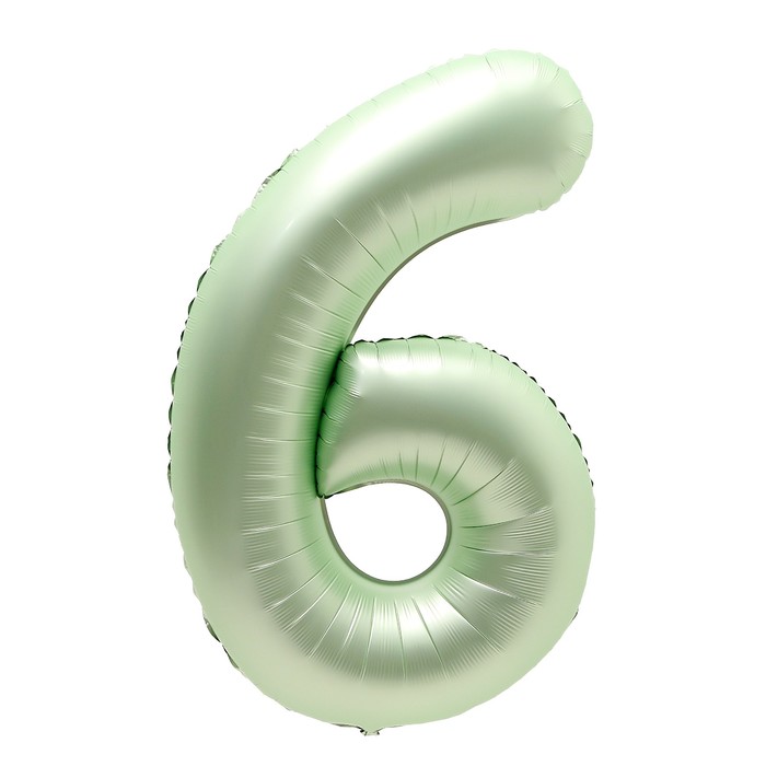 Шар фольгированный 40" салатовый металлик ЦИФРА 6