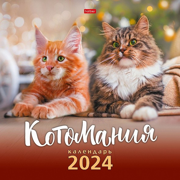 Календарь перекидной настенный 30х30см ЭКОНОМ Кото