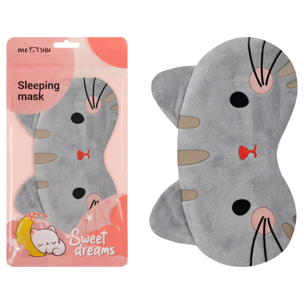 Маска для сна MESHU Gray kitten