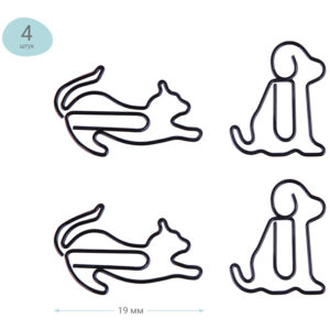 Скрепки фигурные 19мм 4шт. Meshu Cat&Dog