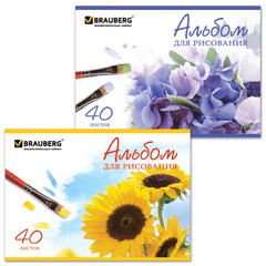 Альбом для рисов. 40л. BRAUBERG Цветы