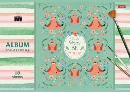 Альбом для рисования 16л. Hatber Ленивцы
