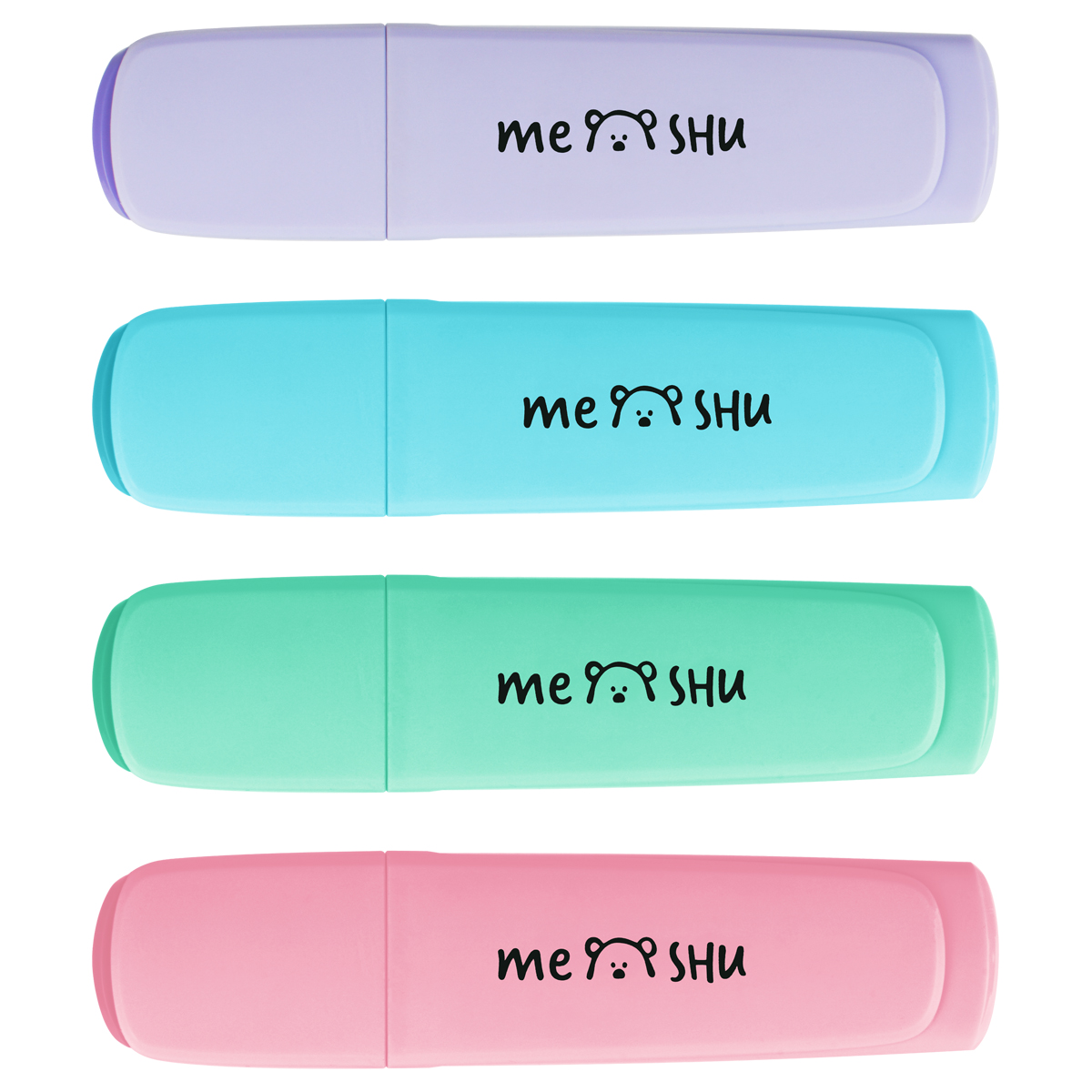 Набор выделителей текста MESHU Neko 4цв. 1-5мм пастельные цвета