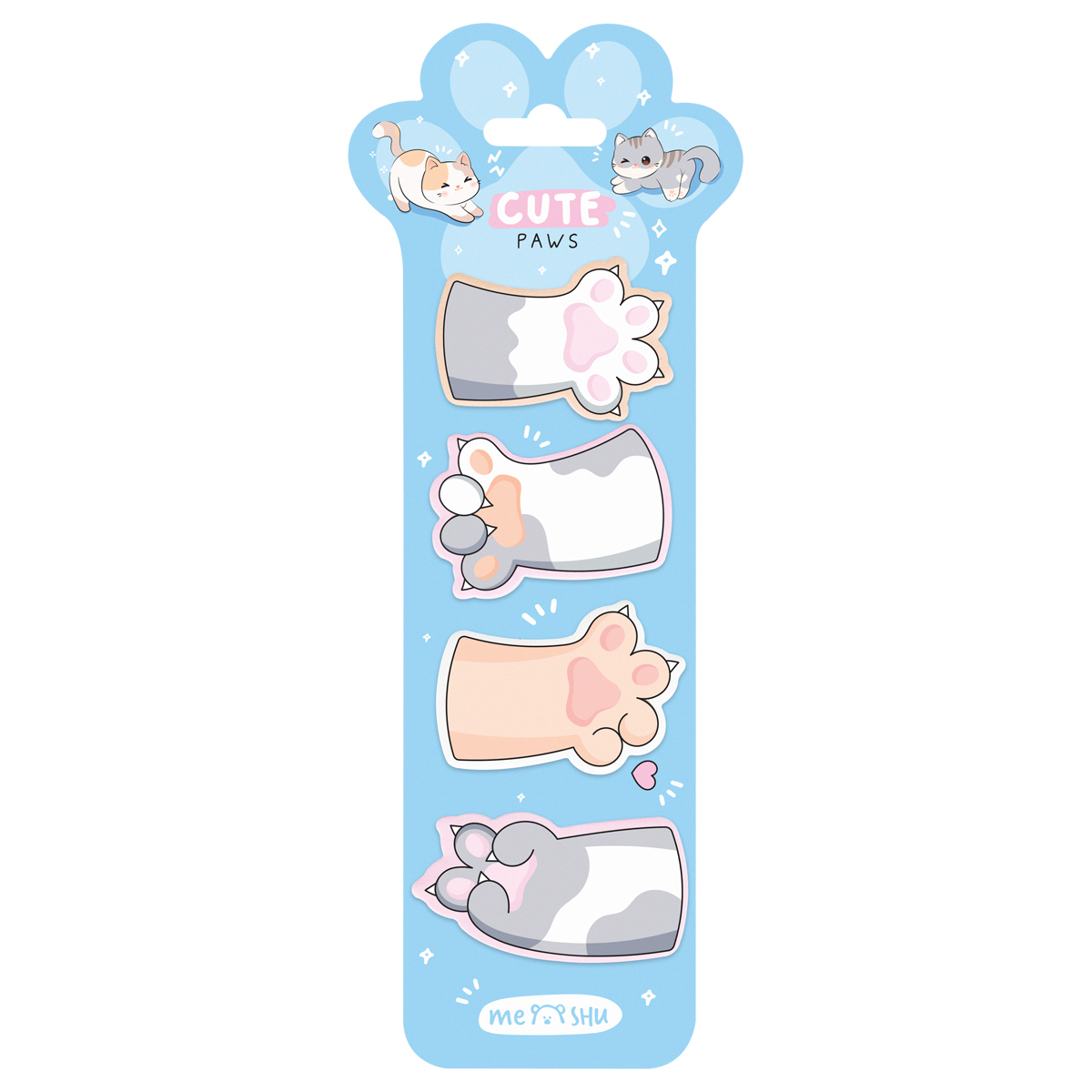 Закладки-ярлычки MESHU Cute Paws, 20л.