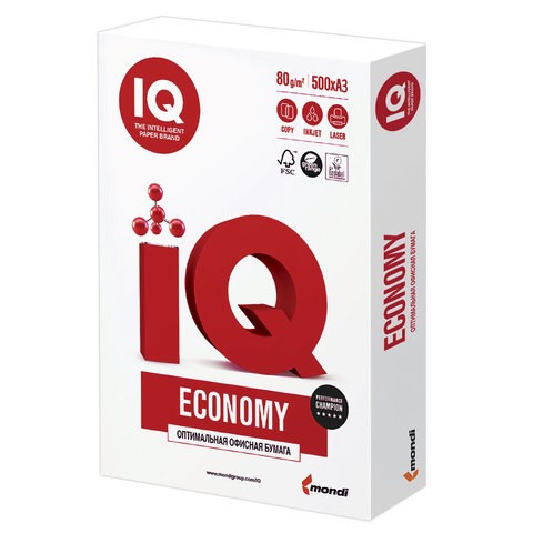 Бумага IQ ECONOMY А3 500л, 80г, 104% 1/5