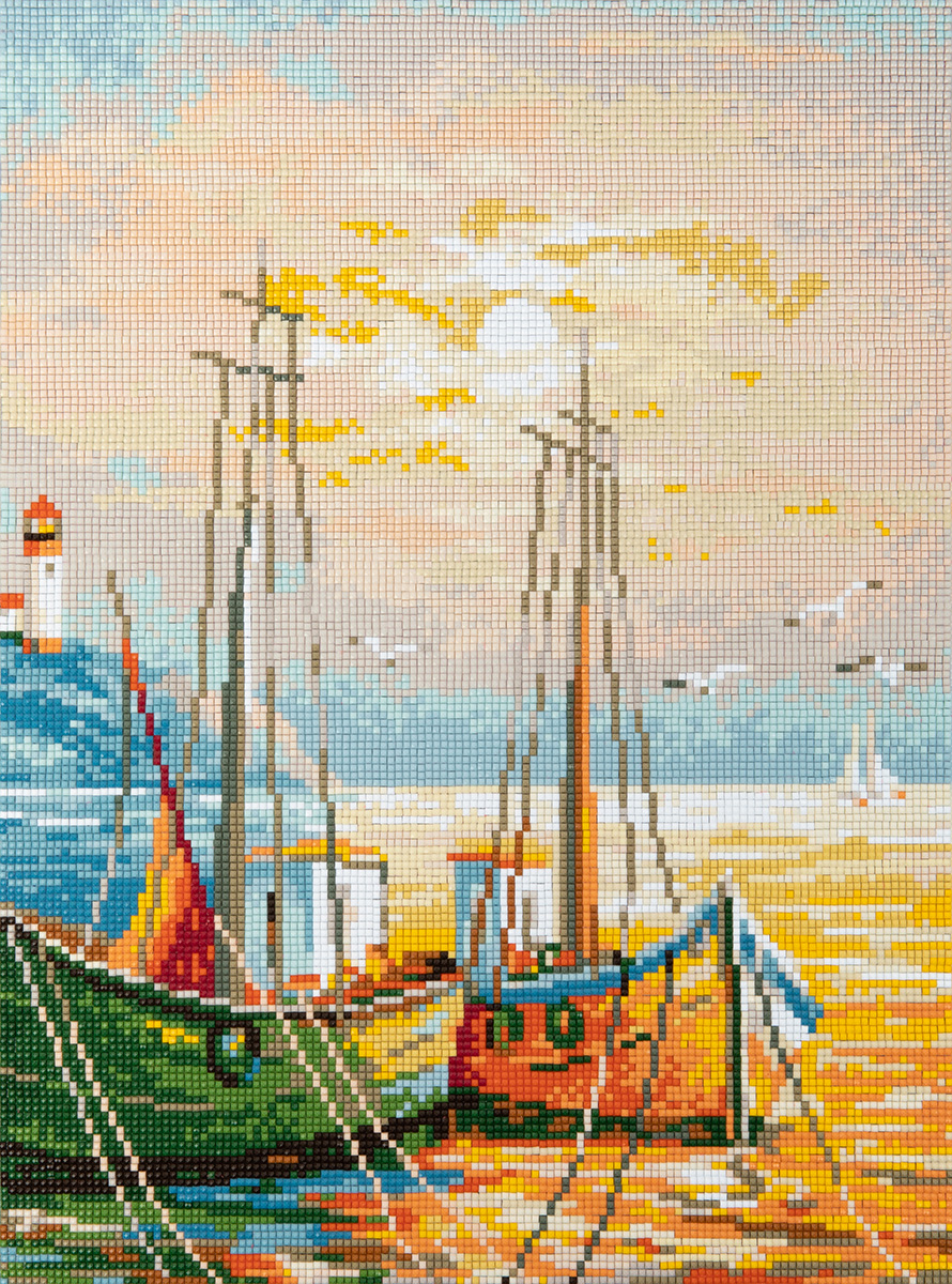 Алмазная мозаика ФРЕЯ 30х40см Лодки