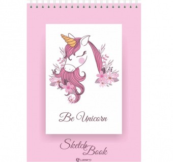 Скетчбук А5  30л  Единорог, 120г/м спираль