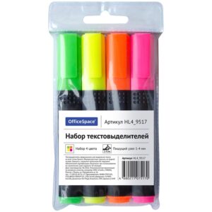 Набор выделителей текста OfficeSpace 4цв.(1-4мм)