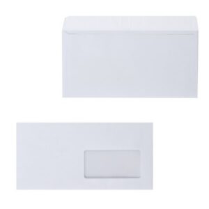 Конверты бел 110*220мм  евро прав.окно, декстрин