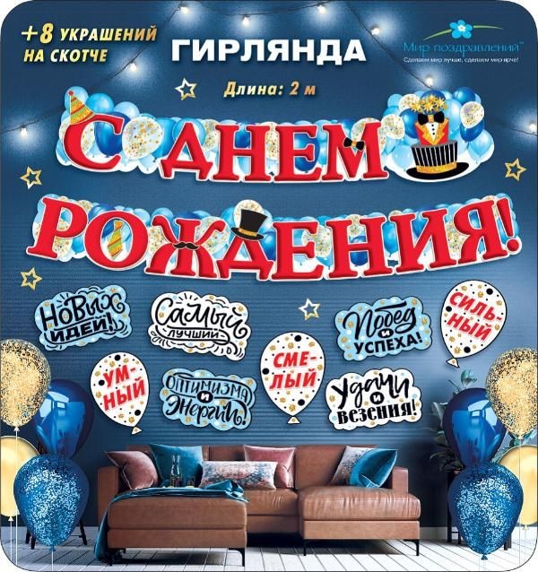 Гирлянда С Днём Рождения!
