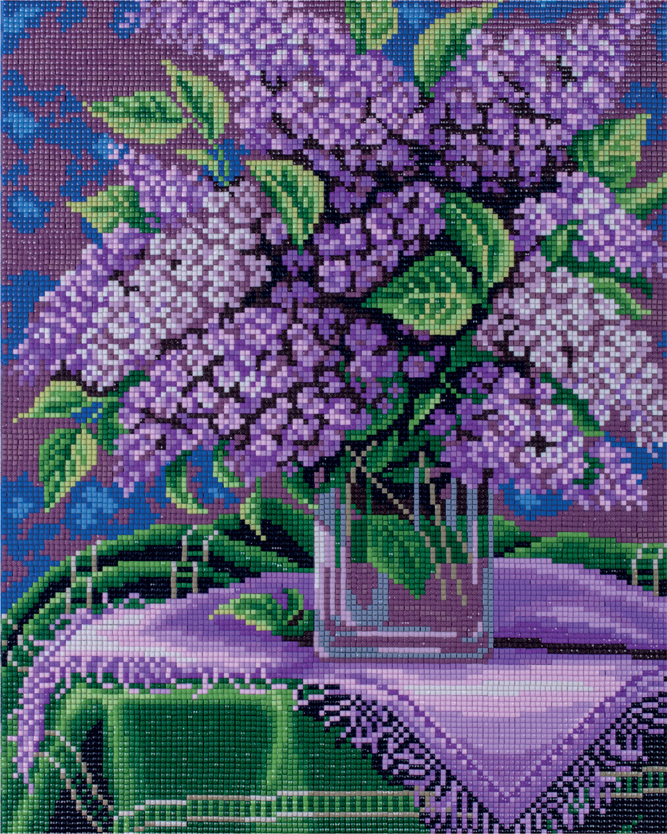 Алмазная мозаика ФРЕЯ 30х40см Ваза с сиренью