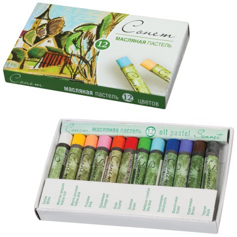 Пастель масляная Сонет (ЗХК), 12 цветов