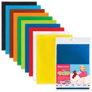 Цветной фетр А4 BRAUBERG 10л.10цв.