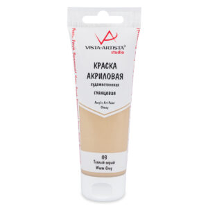 Краска акриловая VISTA-ARTISTA Studio 75мл глянцевая Теплый серый