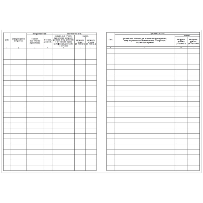 Журнал учета противопожарных инструктажей А4, 34л