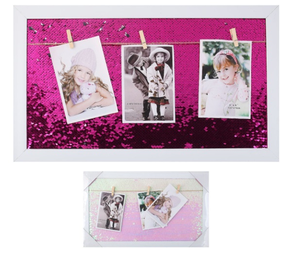 Фоторамка металлическая Mazari с прищепками и меловой доской 30х50см