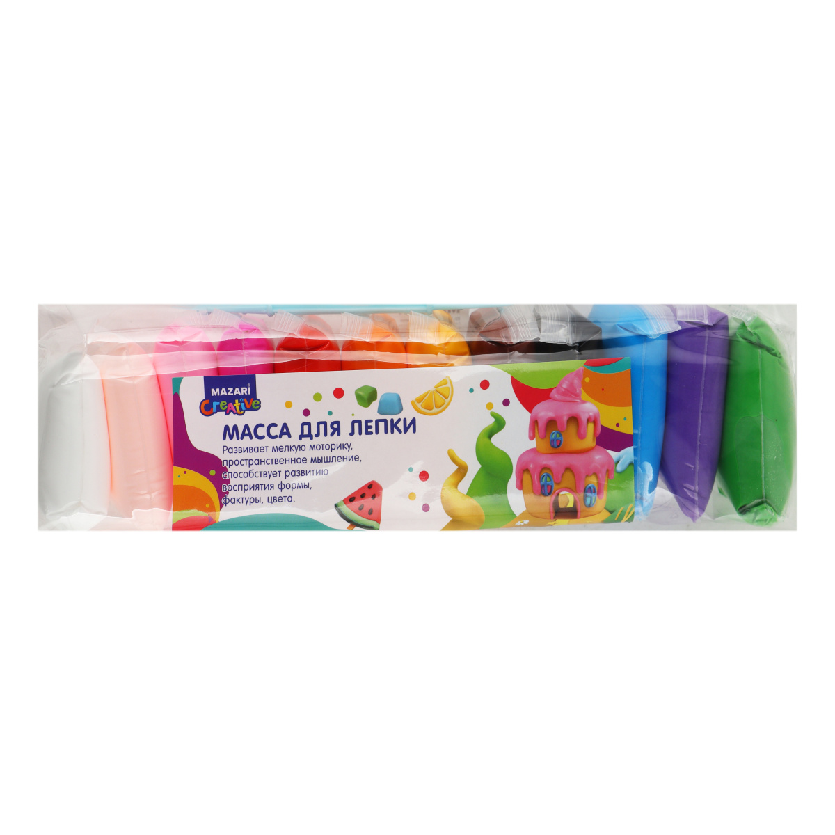 Пластилин воздушный 12 цветов 156г Mazari