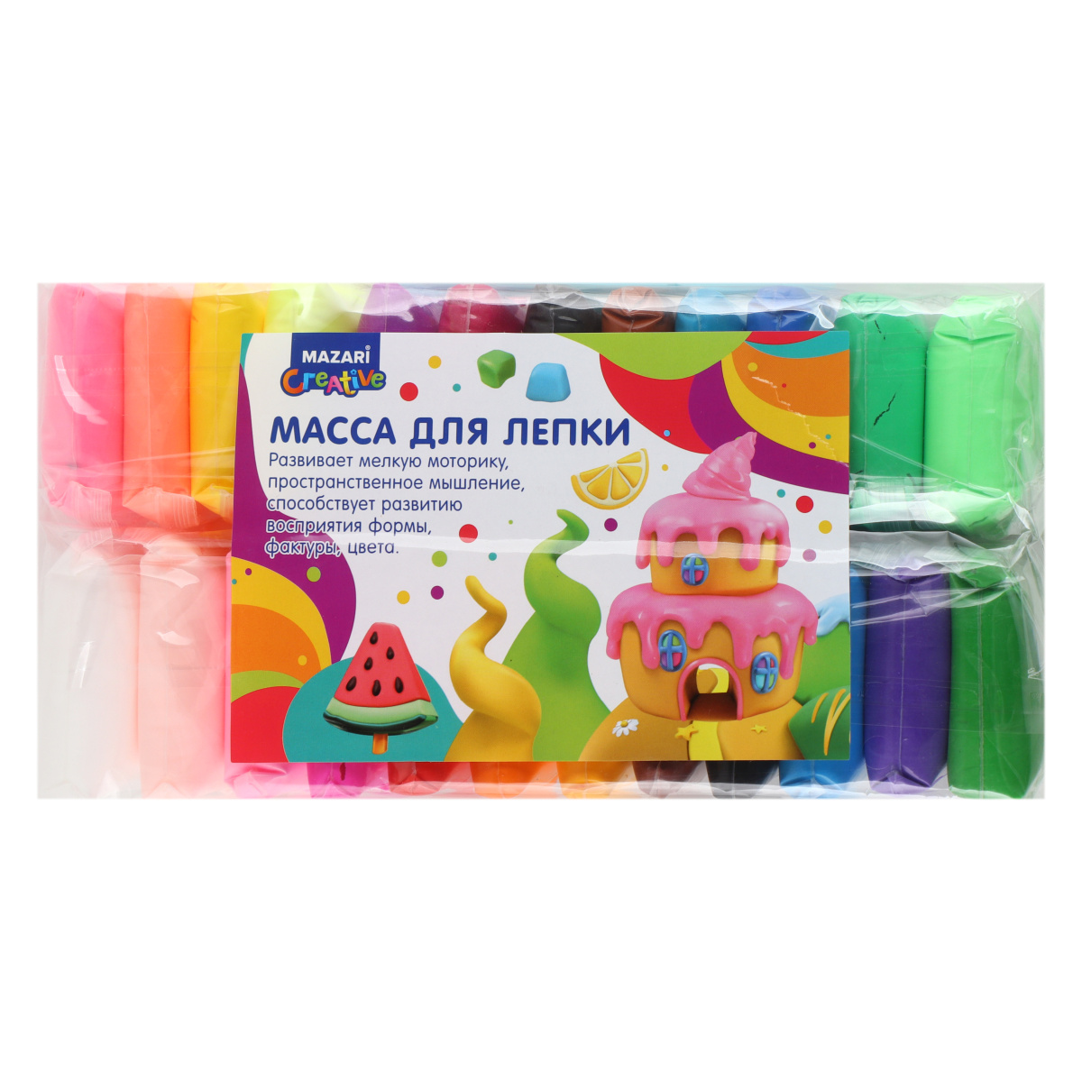 Пластилин воздушный 24 цвета 312г Mazari