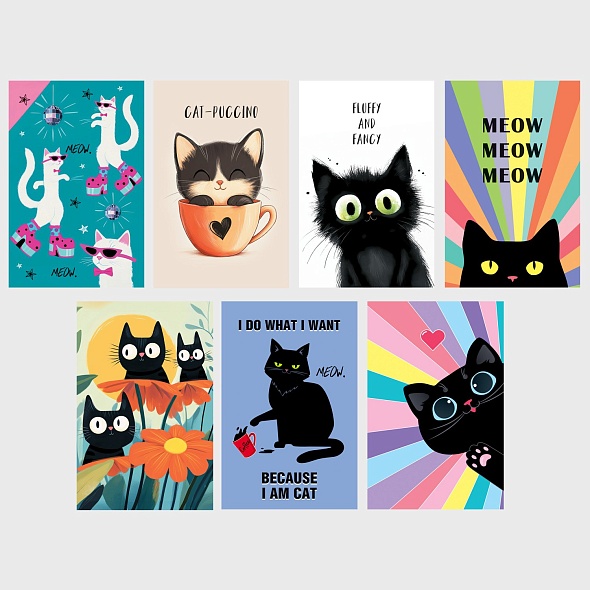 Набор мини-постеров Котэ, 35шт.